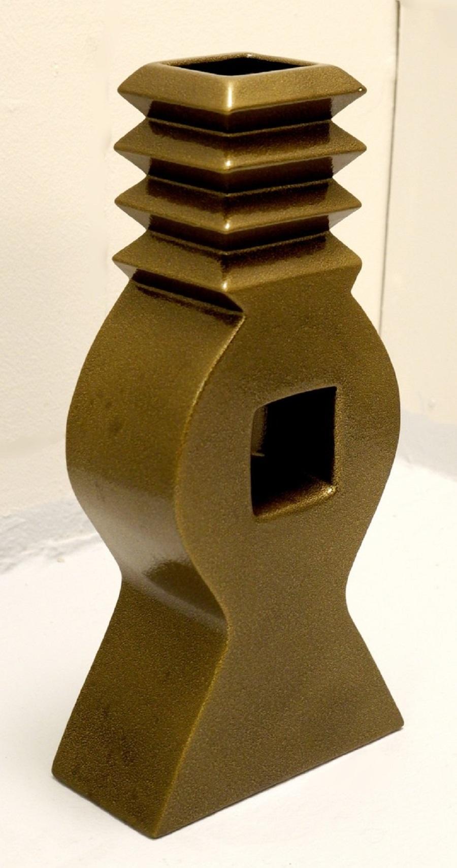 Italian Memphis Style Ceramic Vase, Italy For Sale