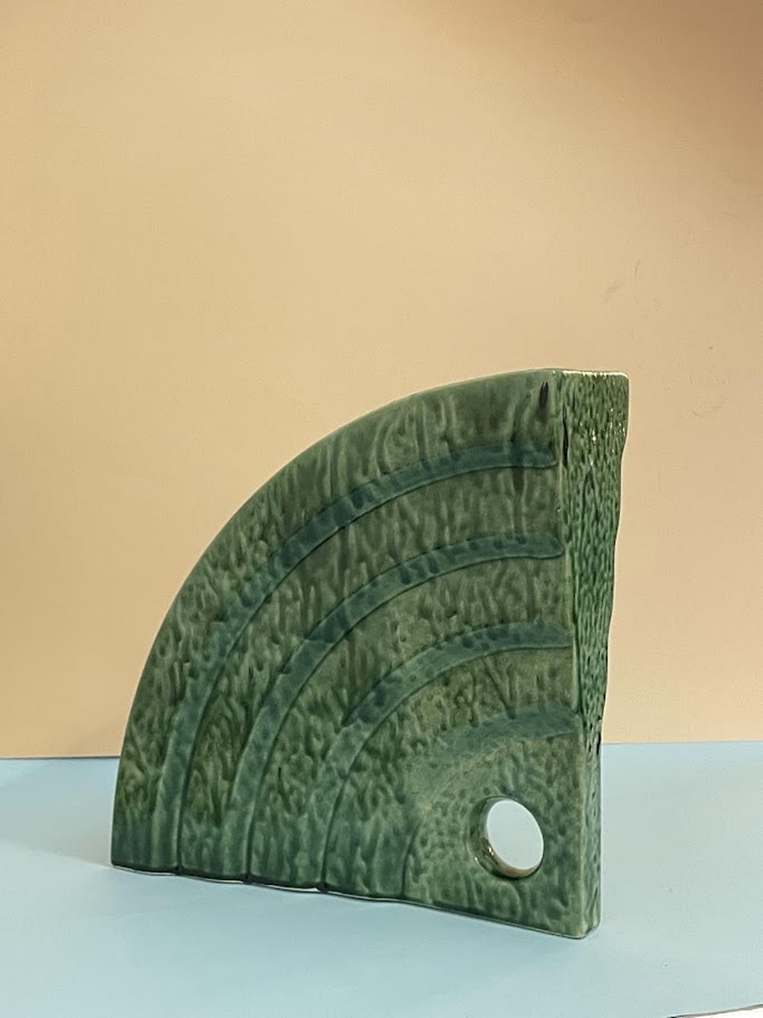 Post-Modern Memphis Style Ceramic Vase Shell by Florio Keramia For Sale
