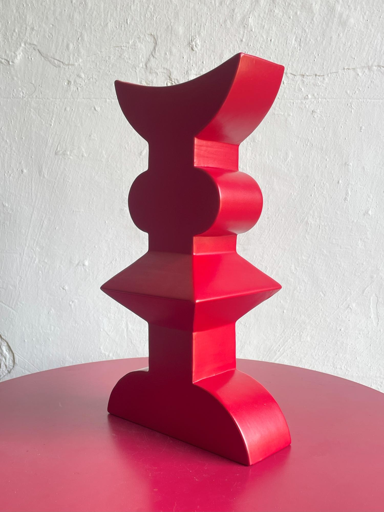 Fine XX secolo Vaso in ceramica stile Memphis 