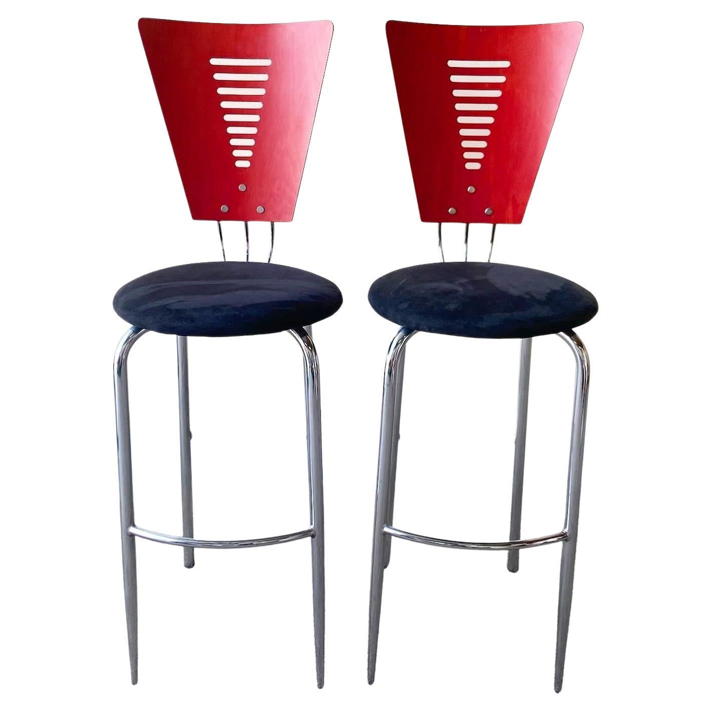 Set 6 Bar Stools Black Vinyl Chrome Diner Style Matching For Sale at ...