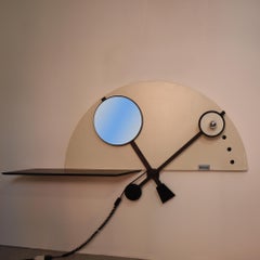 Memphis style console mirror lamps by Giotto Stoppino for Acerbis, Italy