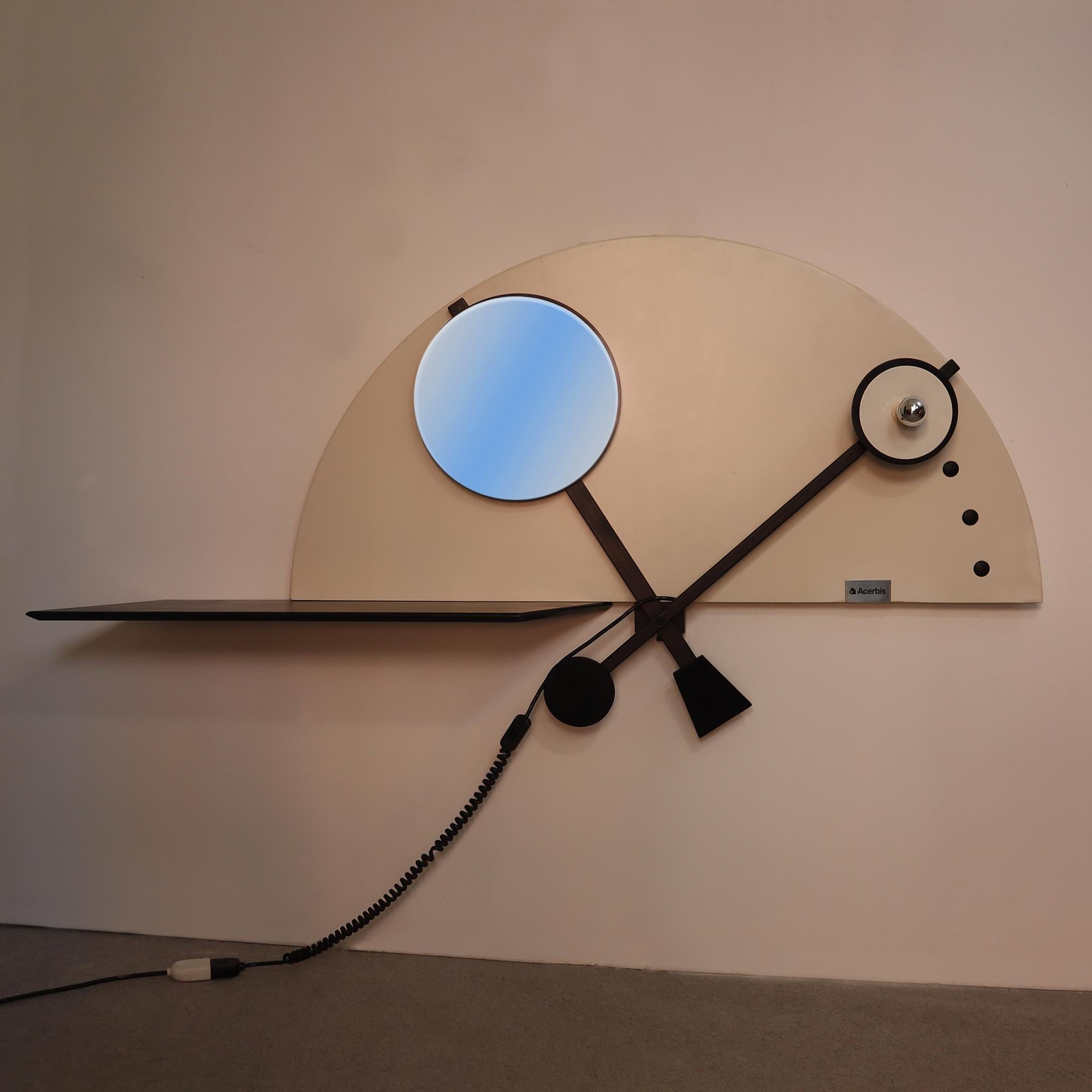 Konsolen-Spiegellampen im Memphis-Stil von Giotto Stoppino für Acerbis, Italien (Moderne der Mitte des Jahrhunderts) im Angebot