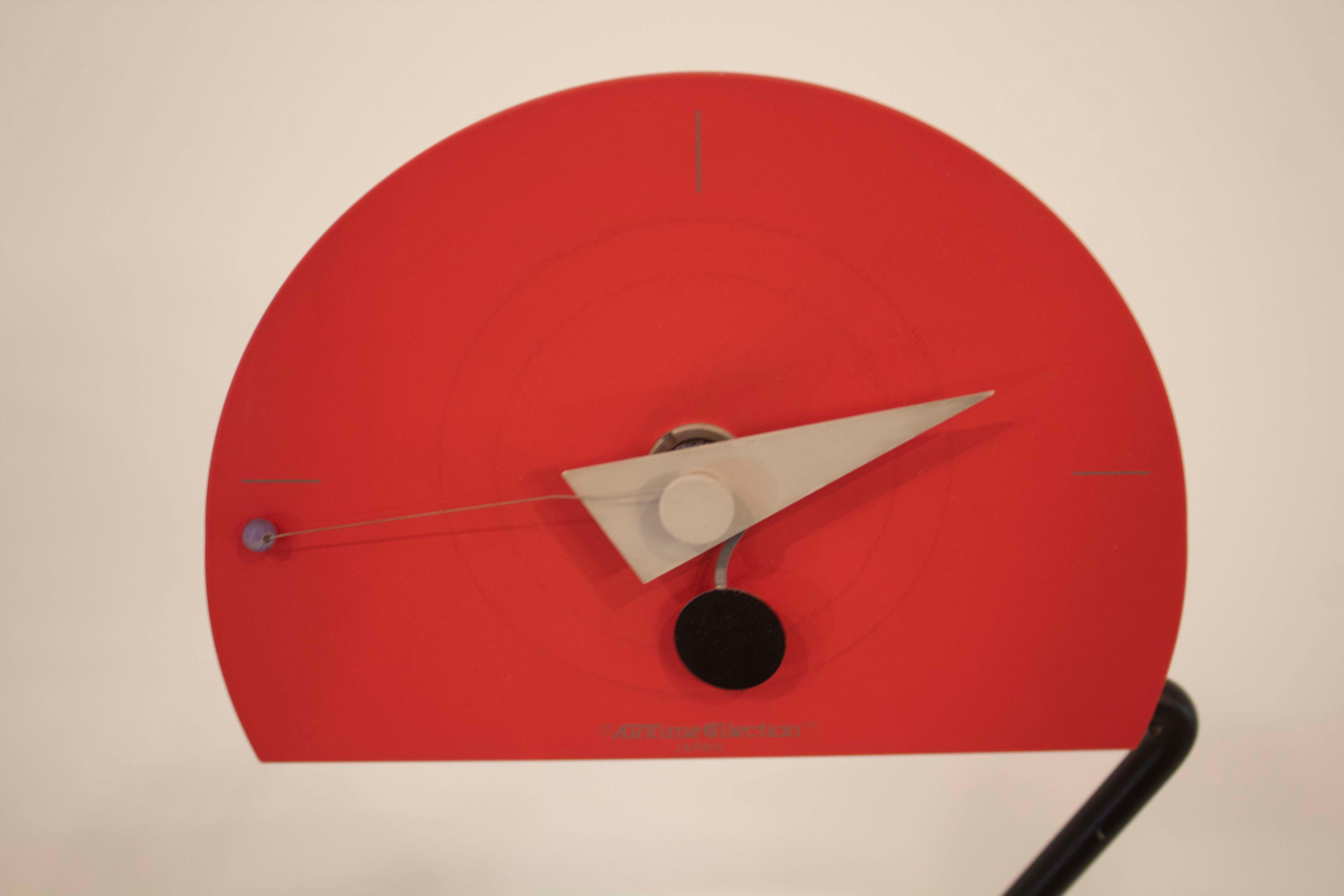 Memphis Style Constructivism 1980 Aluminum Shelf Clock by Nicolai Canetti Modern In Good Condition For Sale In Keego Harbor, MI