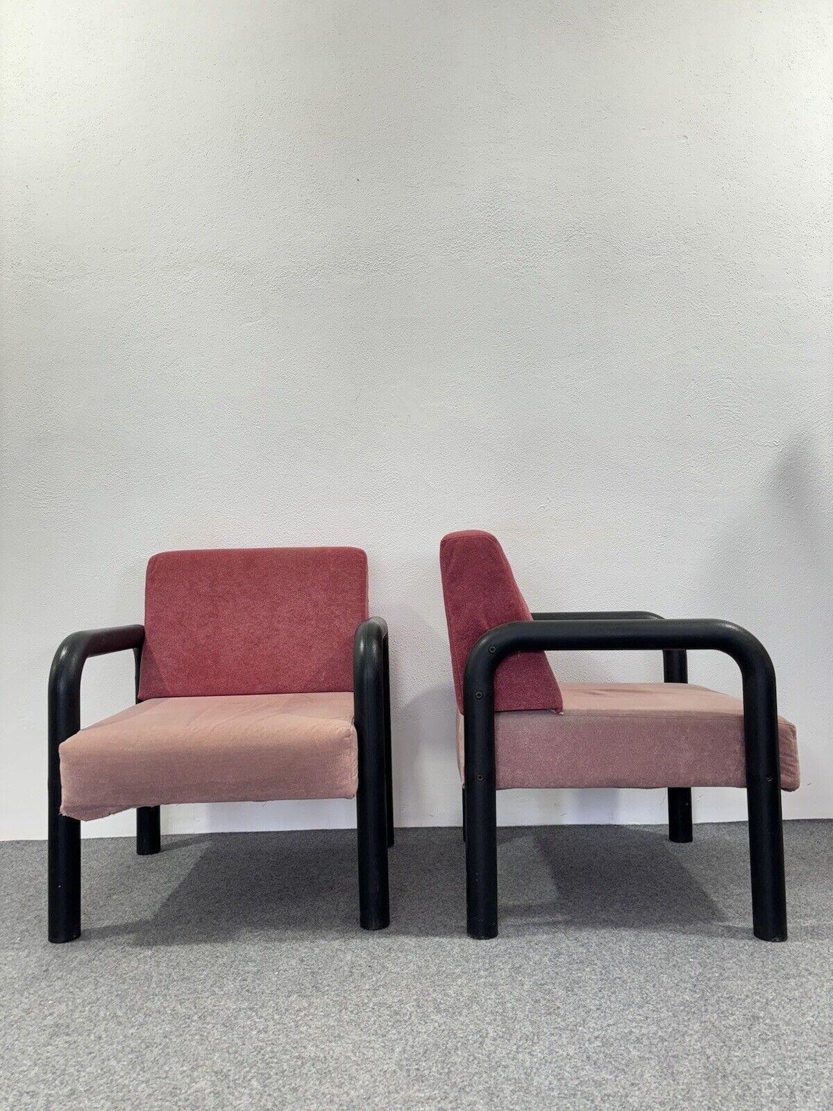 Paire de fauteuils style Memphis Design postmoderne Modernisme 1980 Bon état - En vente à Taranto, IT