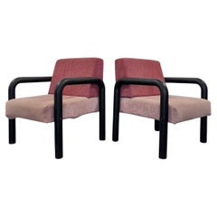 Vintage Memphis Style pair of armchairs Postmodern Design Modernism 1980s