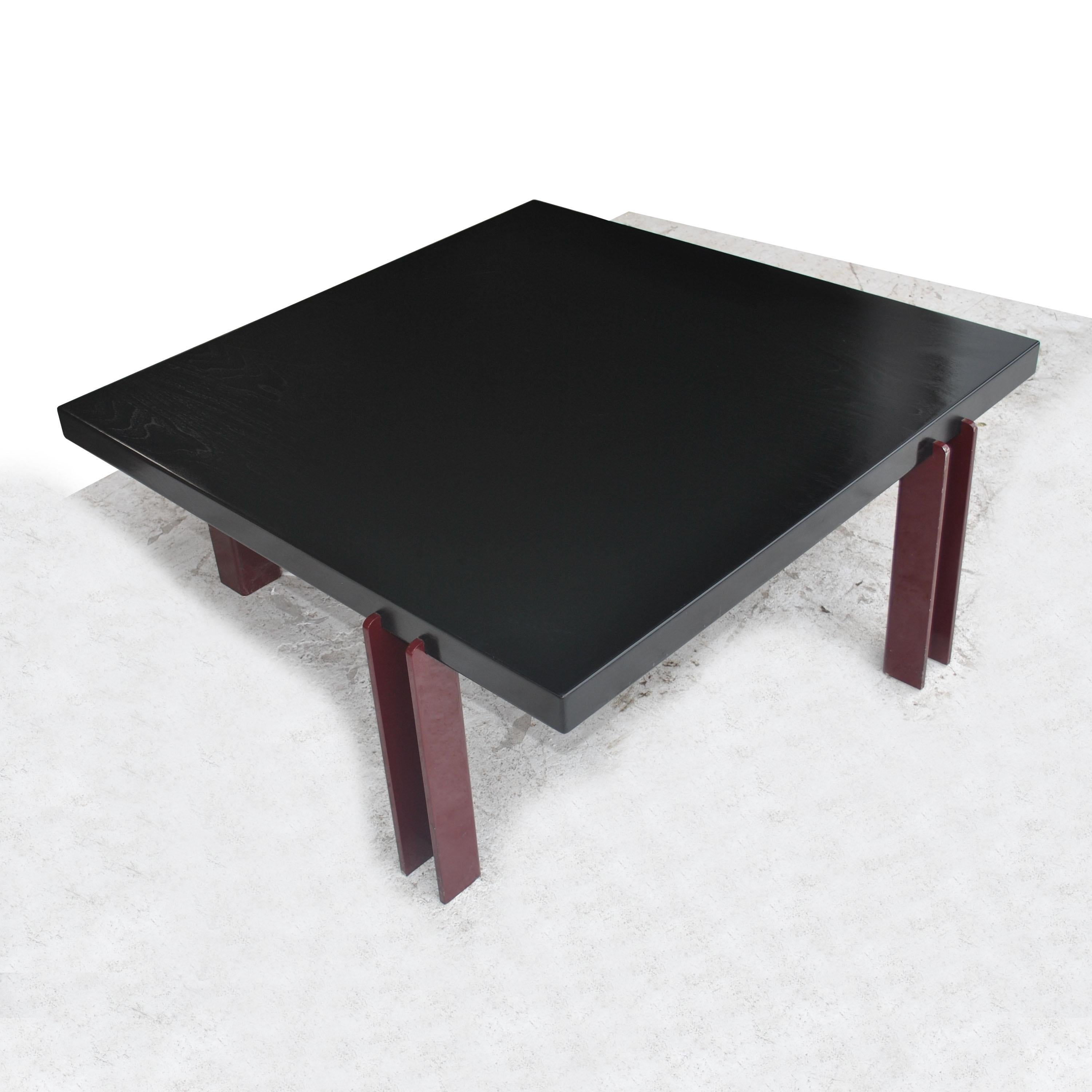 Unknown Memphis Style Ebonized Coffee Table For Sale