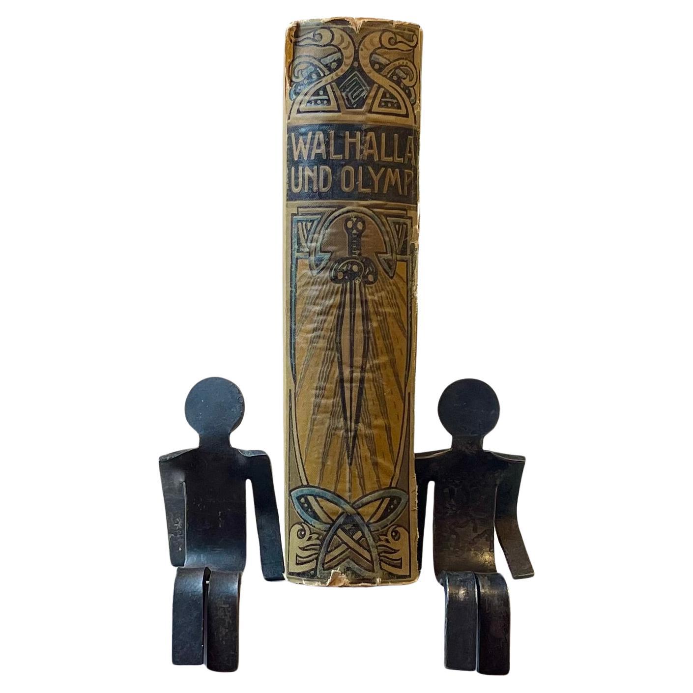 Memphis Style Figural Bookends in Bend Steel, 1980s, set of 2