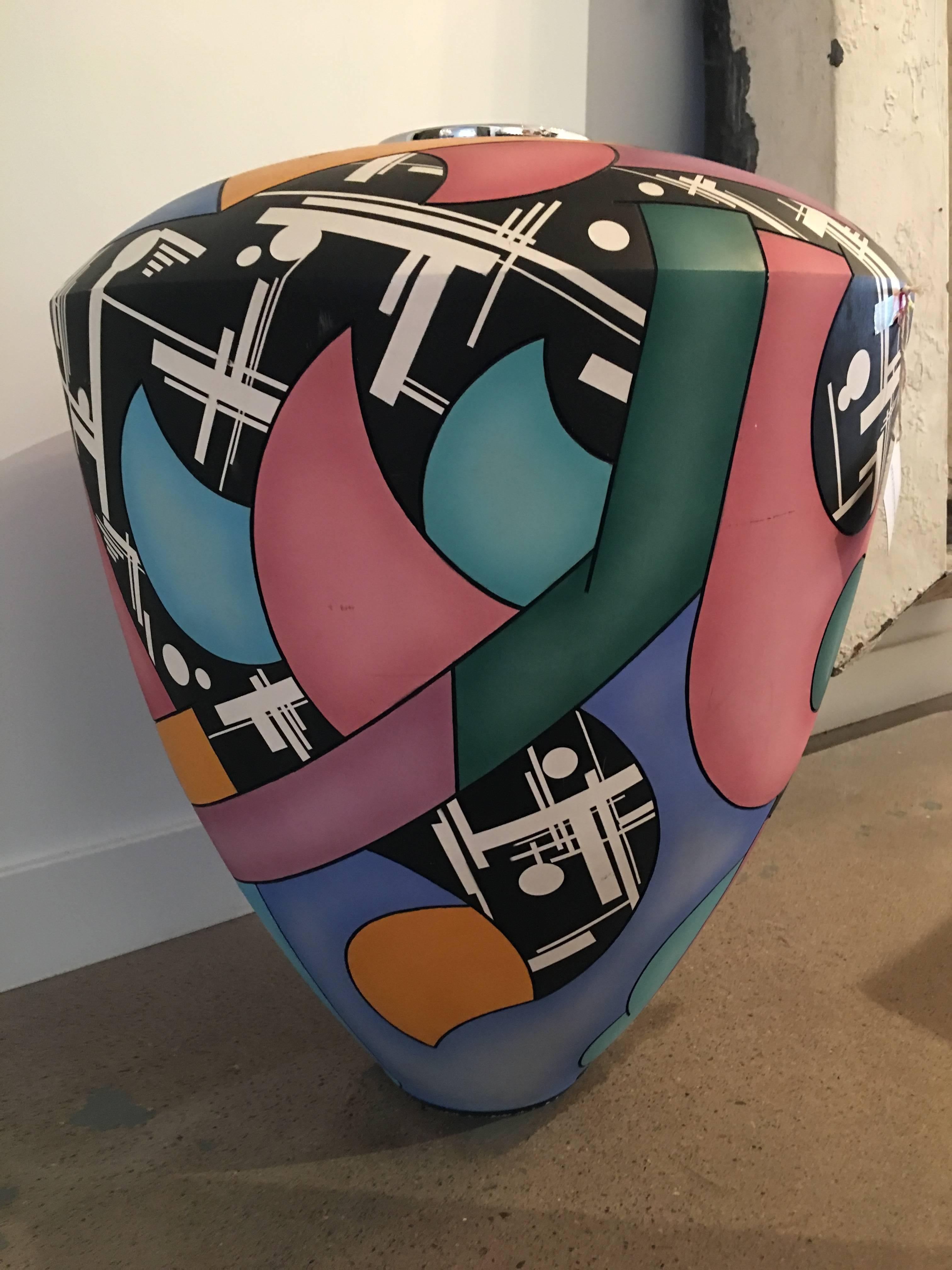 American Large Memphis Style Jigsaw Floor Vases by Kevin Osborn