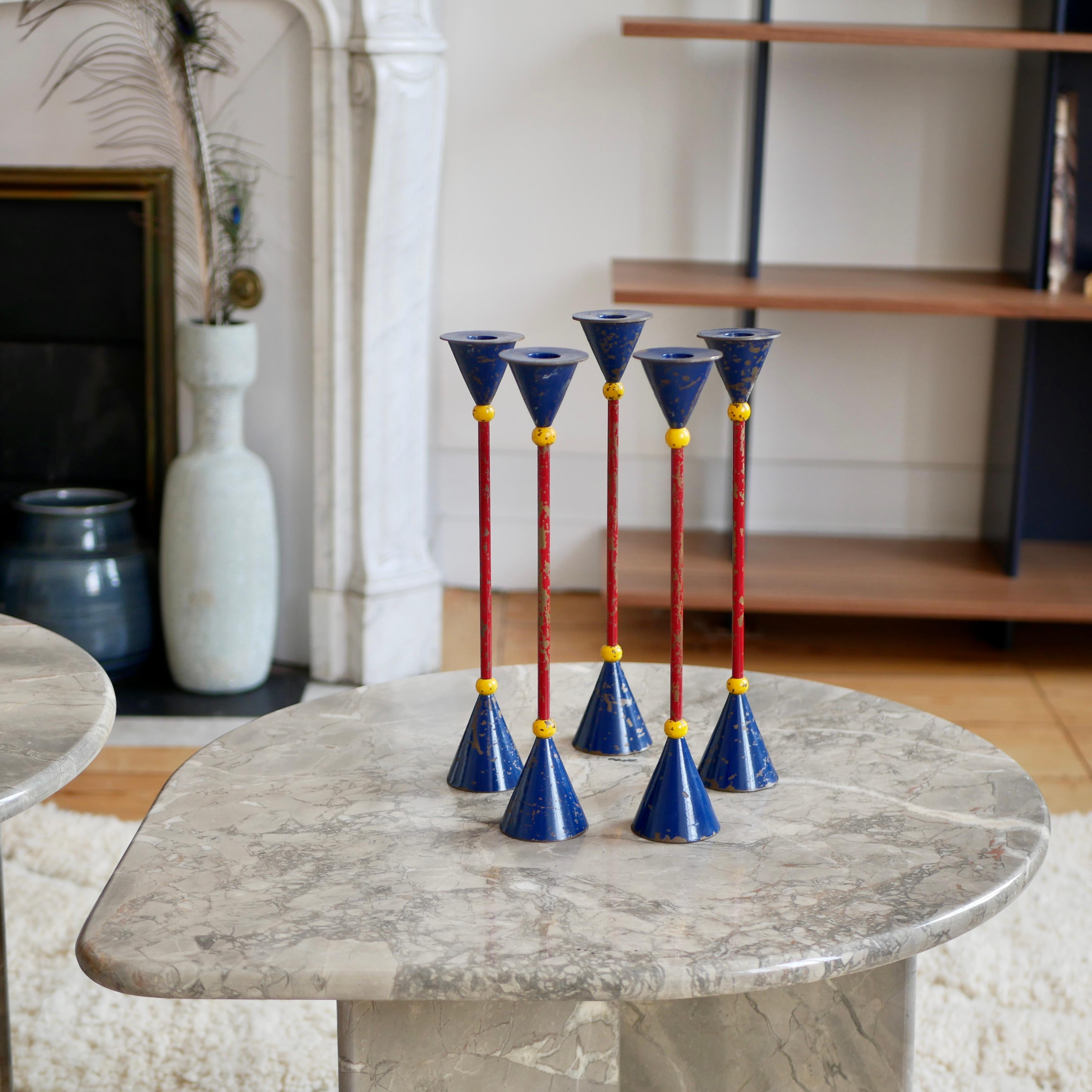 Memphis Style Lacquered Candlesticks 9