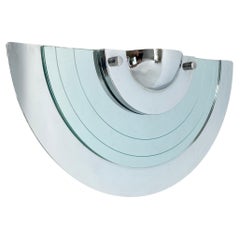 Memphis style mirror glass post modern wall light by Hustadt Leuchten, 1980s