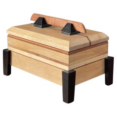 Memphis Style Mixed Wood Trinket Box
