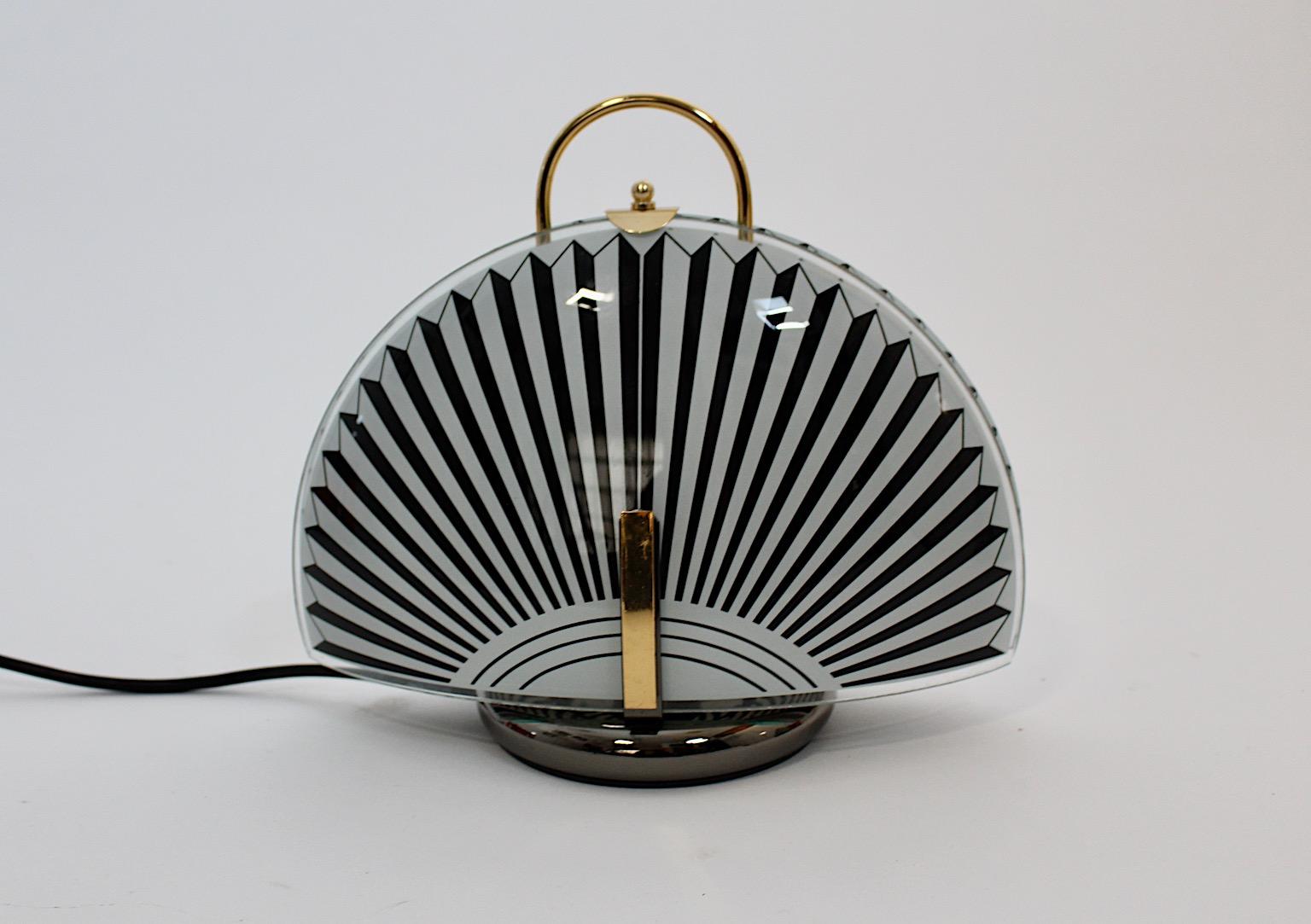 Paire de lampes de chevet The Modernity Lampes de table Noir Blanc Verre 1990 en vente 8
