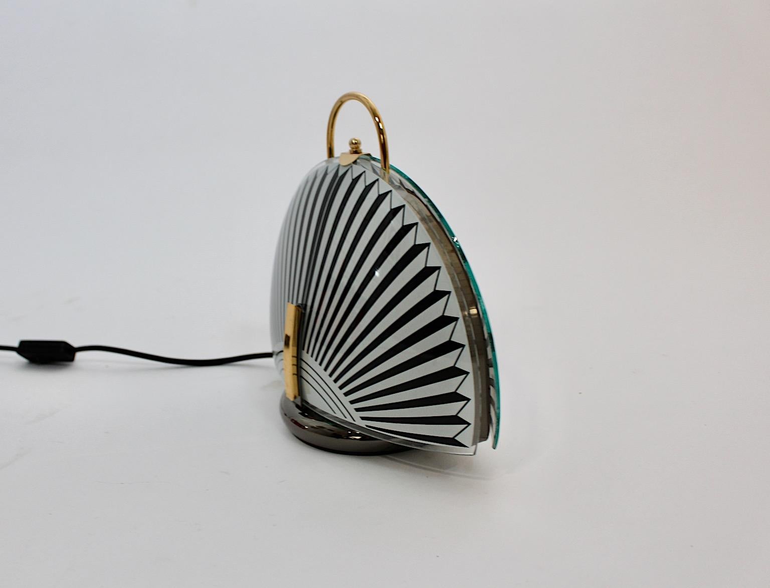 Paire de lampes de chevet The Modernity Lampes de table Noir Blanc Verre 1990 en vente 11