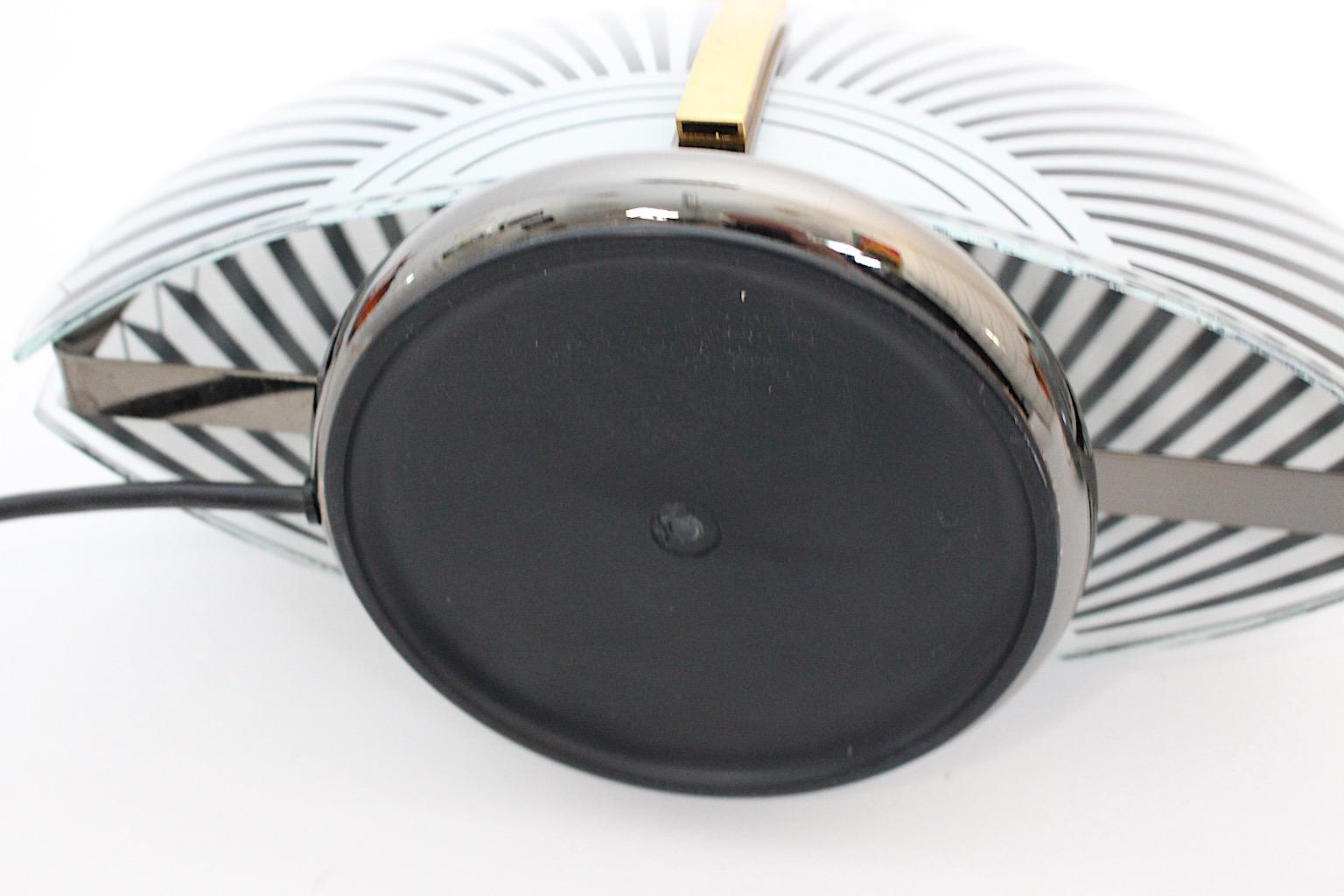 Paire de lampes de chevet The Modernity Lampes de table Noir Blanc Verre 1990 en vente 12
