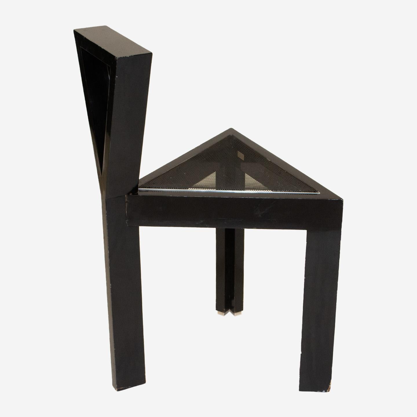 Post-Modern Memphis Style Modernist Triangular Chair by Carl Tese For Sale