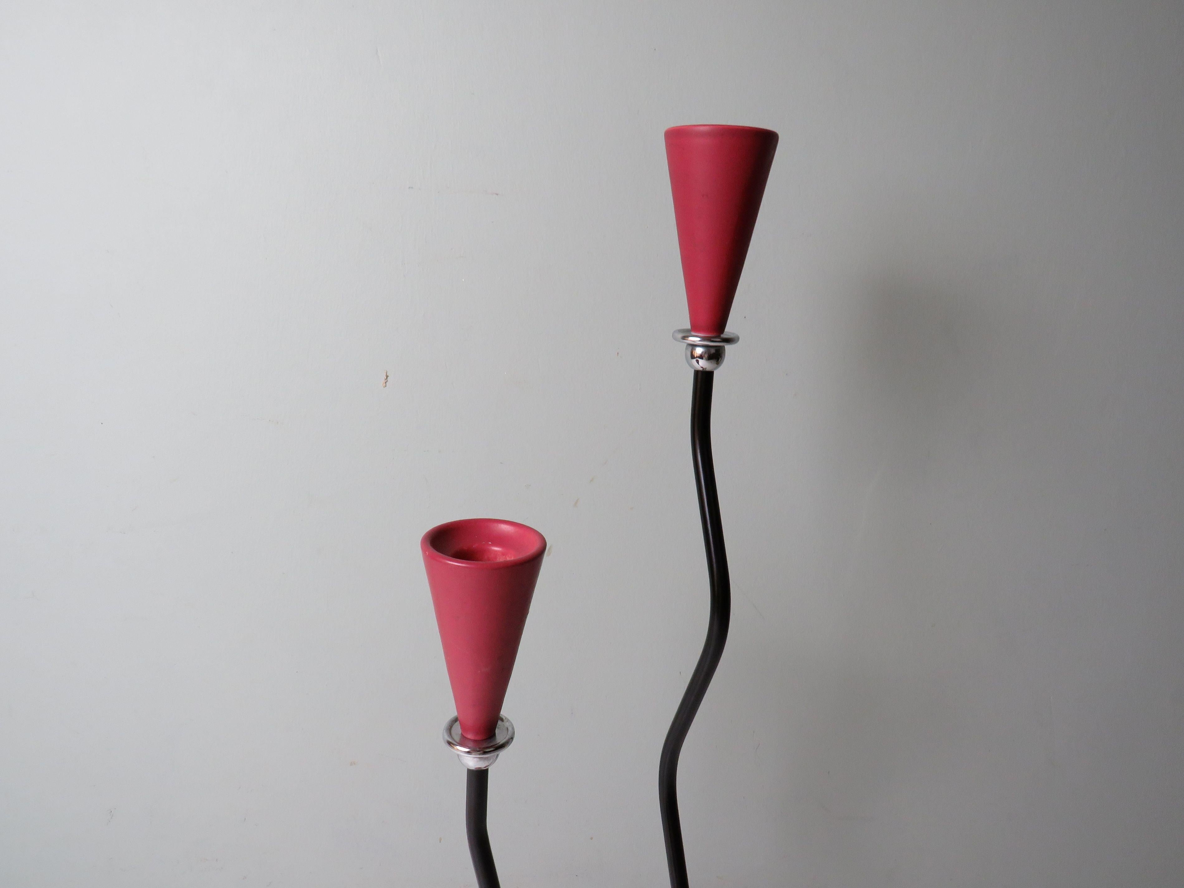 Memphis Style Pair of Candleholders, 1980s Italian-Inspired Design For Sale 1