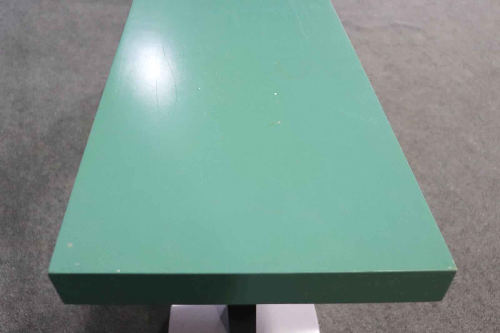 Late 20th Century Memphis Style Polychromed painted Console Table Attributed to Peter Shire For Sale