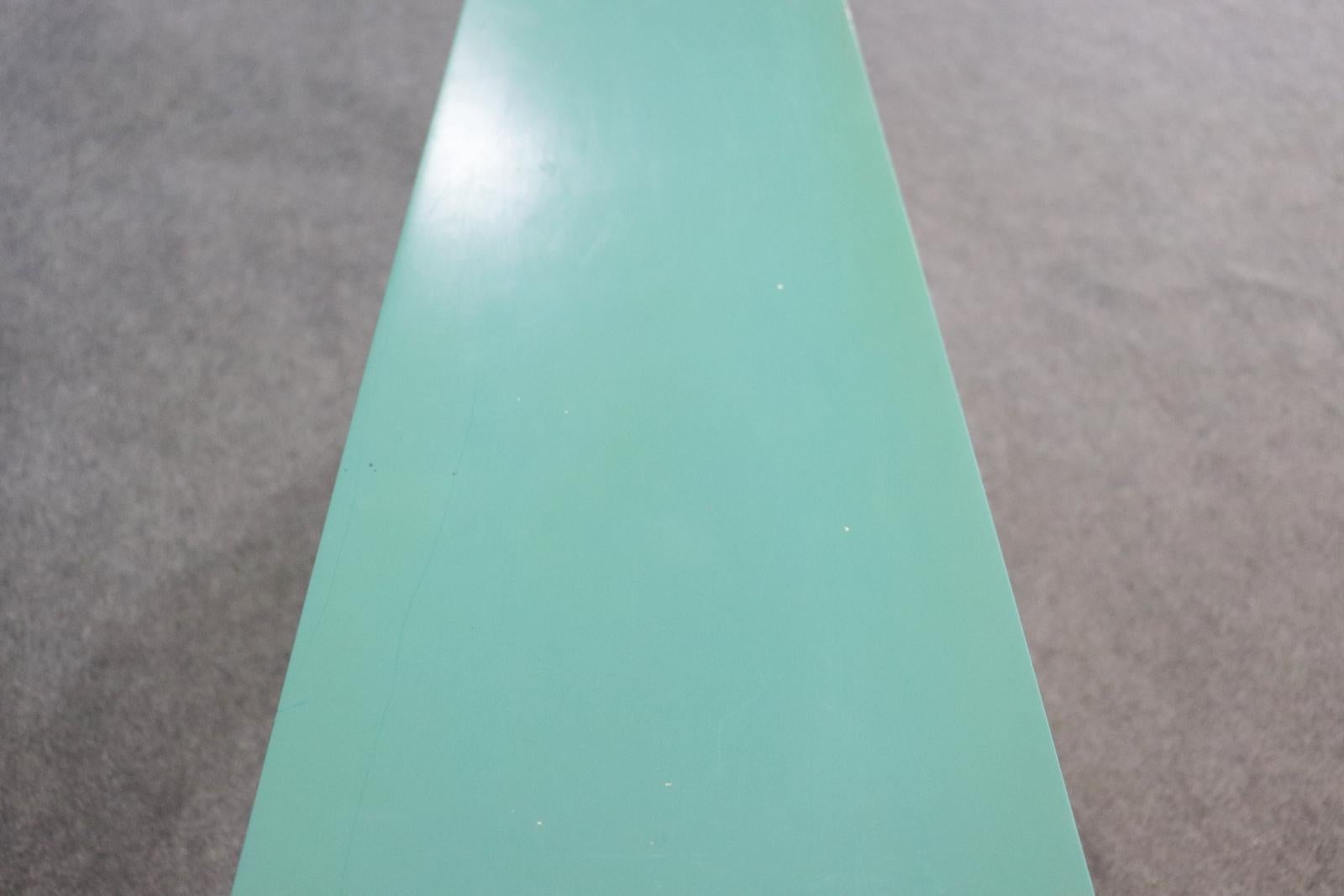 Walnut Memphis Style Polychromed painted Console Table Attributed to Peter Shire For Sale