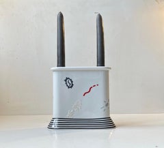 Memphis Style Porcelain Candleholder by Lone Hindinger-Cony for B&G, 1980s