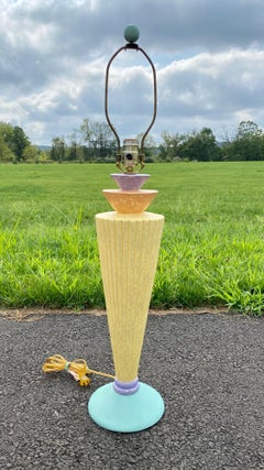 Memphis Style Postmodern Color Blocked Plaster Table Lamp, 1980's