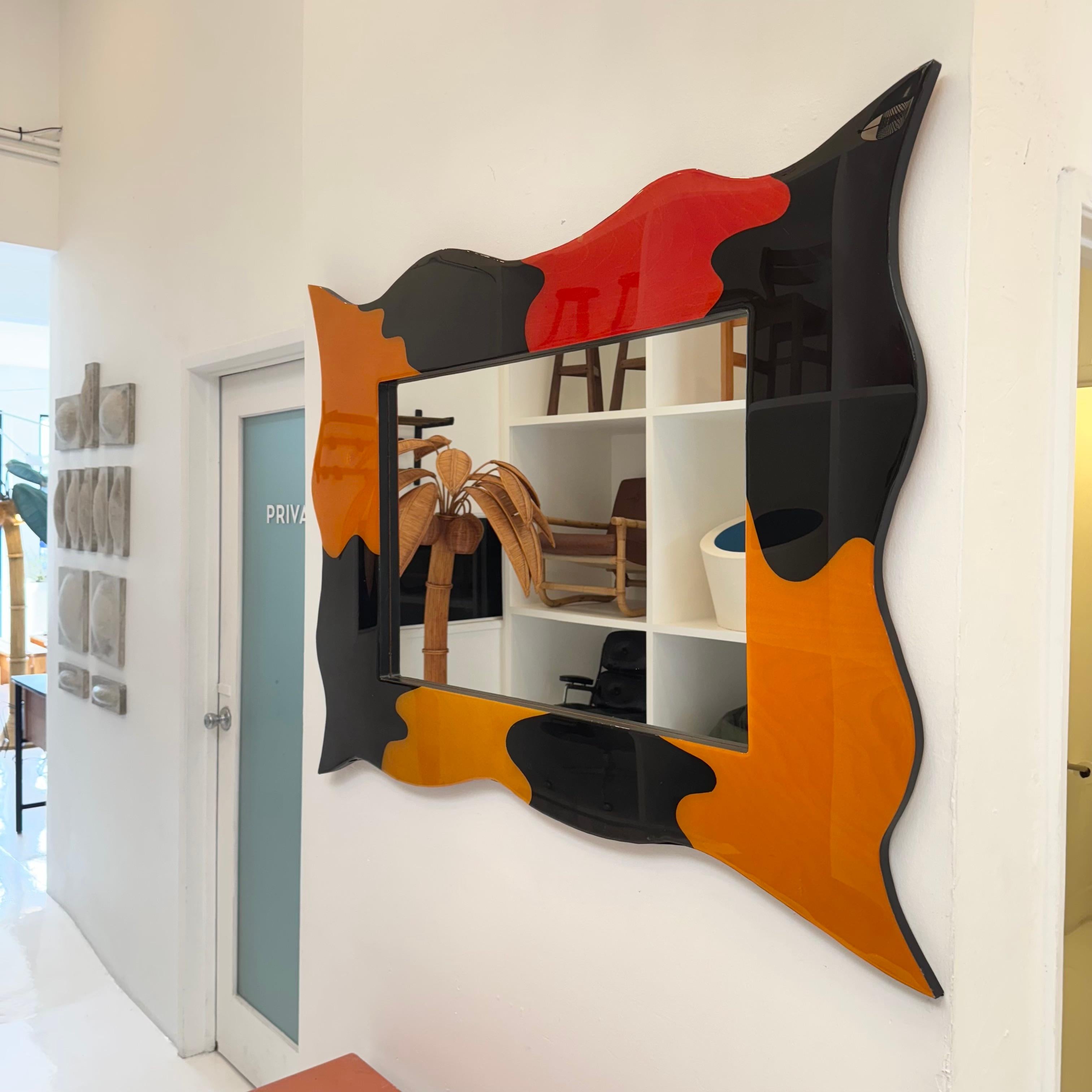 Postmoderne Memphis Style Postmodern Mirror, 1980s USA en vente