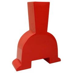 Retro Memphis Style Red Ceramic Vase, Italy by Florio keramia