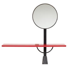 Memphis Style "Solemio" Rote Konsole mit Spiegel von Giotto Stoppino für Acerbis