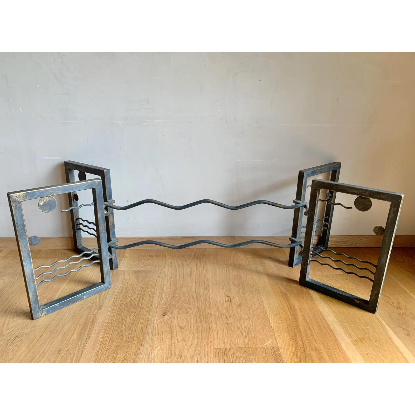 Memphis Style Studio Artist Post Modern Solar System Metal Glass Coffee Table For Sale 5
