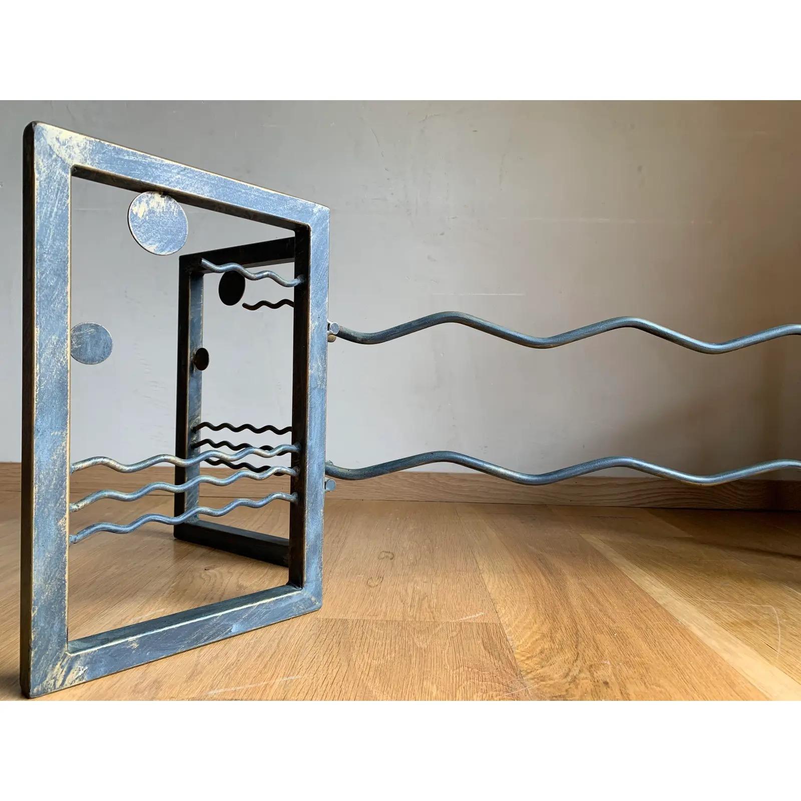 Memphis Style Studio Artist Post Modern Solar System Metall Glas Couchtisch  im Zustand „Gut“ im Angebot in El Cajon, CA