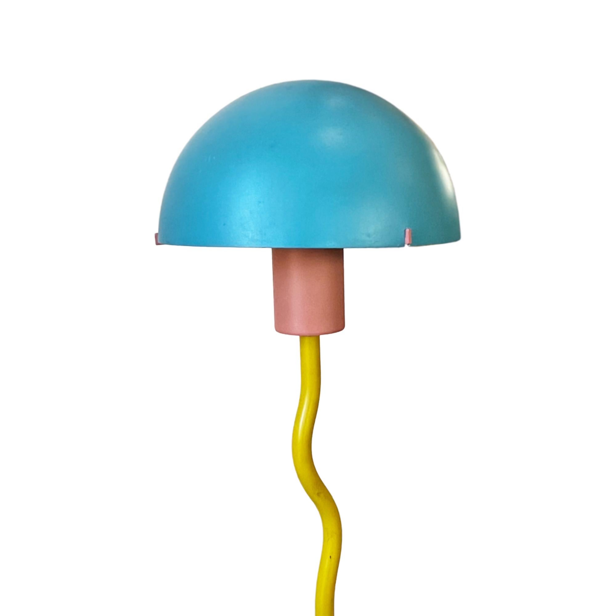 Painted Memphis Style Table Lamp, British 1980s For Sale