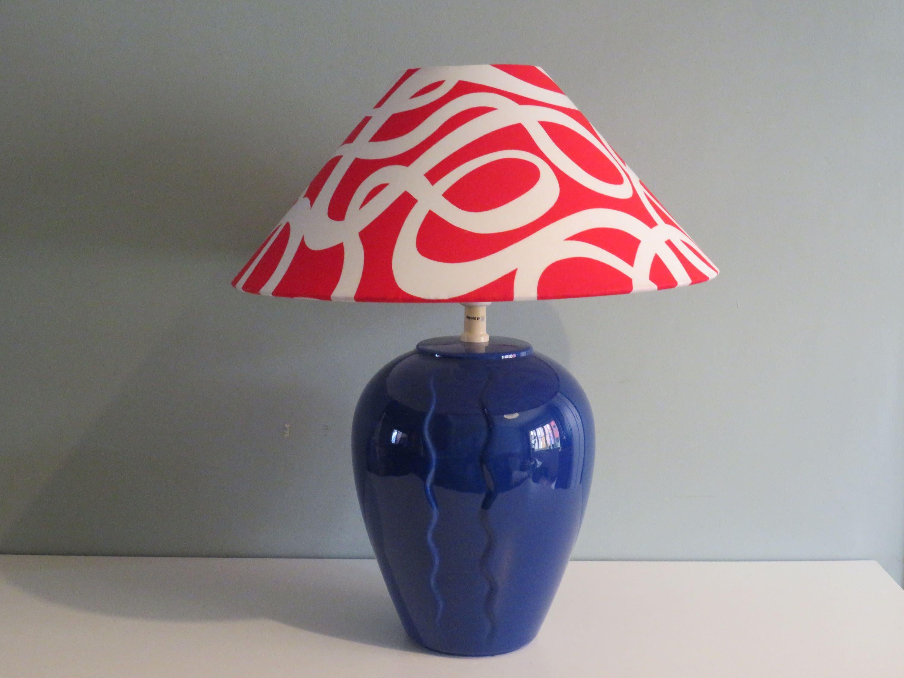 20th Century Memphis style table lamp, Ikea 1980 with custom-made lampshade  For Sale
