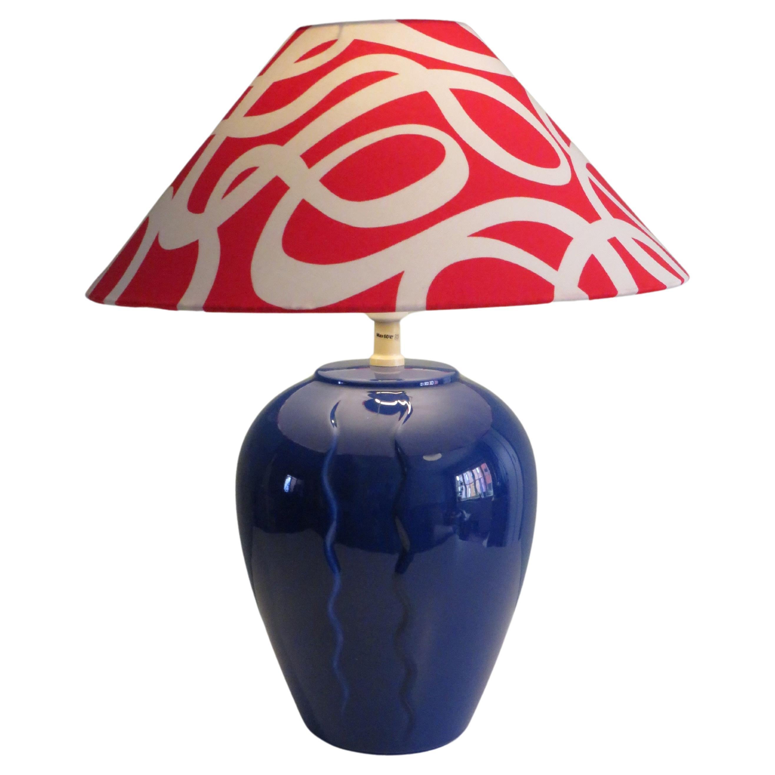 Memphis style table lamp, Ikea 1980 with custom-made lampshade 