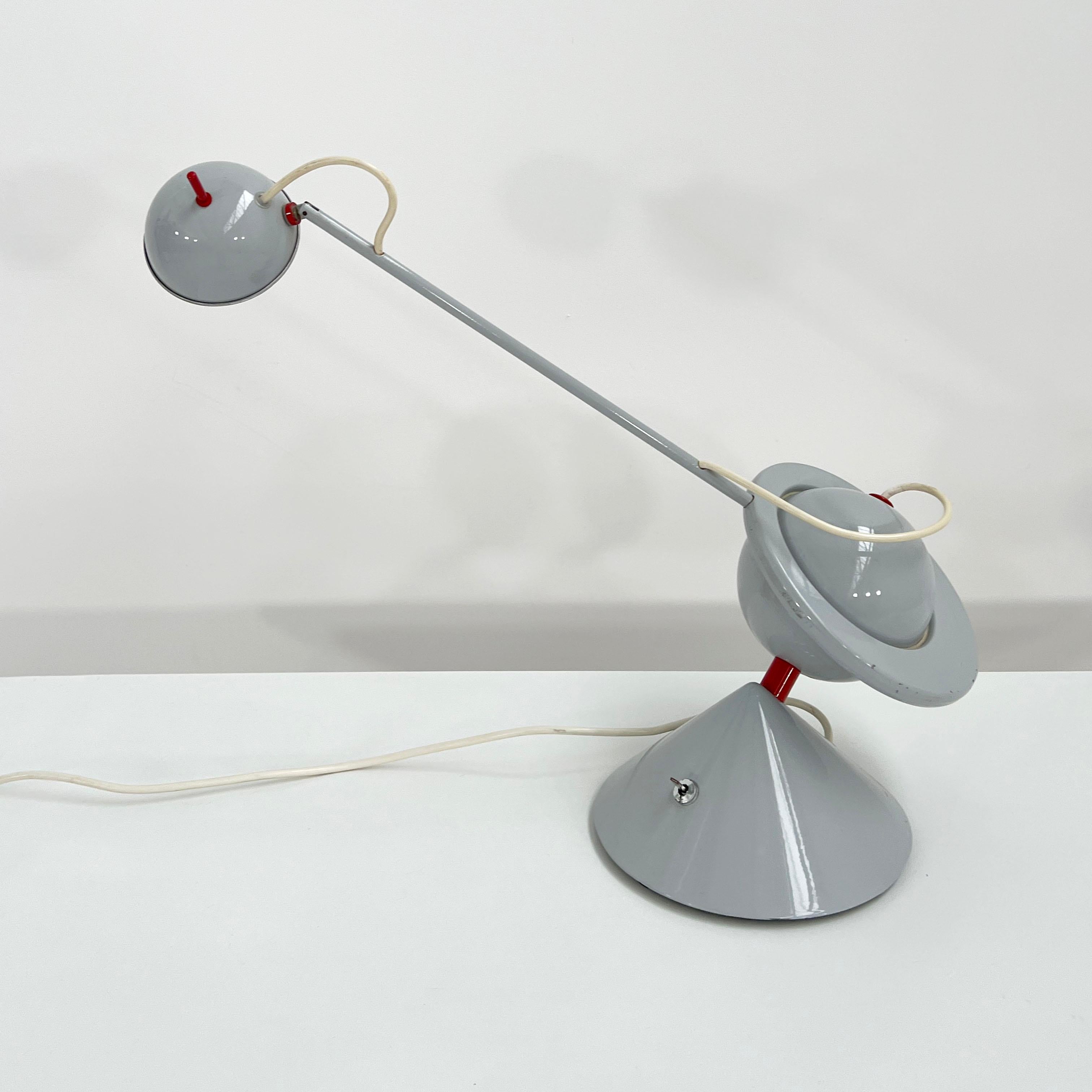 Late 20th Century Memphis Style Table Lamp with Counterweight, 1980s For Sale
