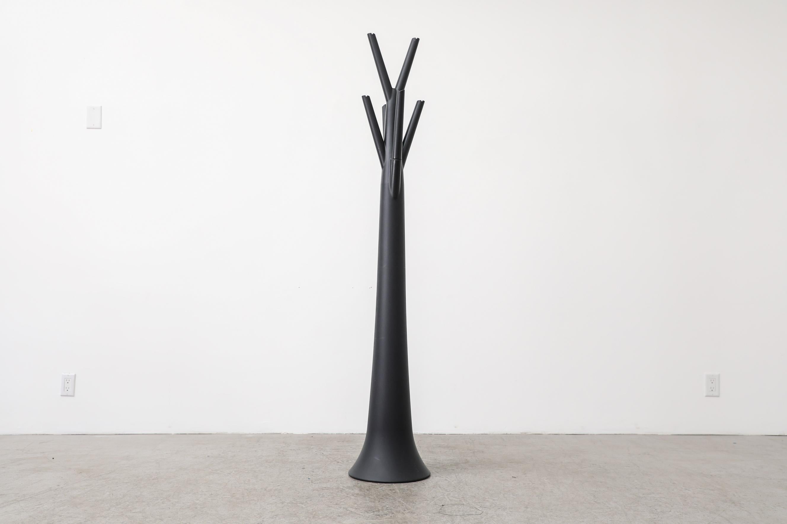 Mid-Century Modern Memphis Style Dark Gray Heavy Plastic Tree Coat Stand, Bonaldo, Italy