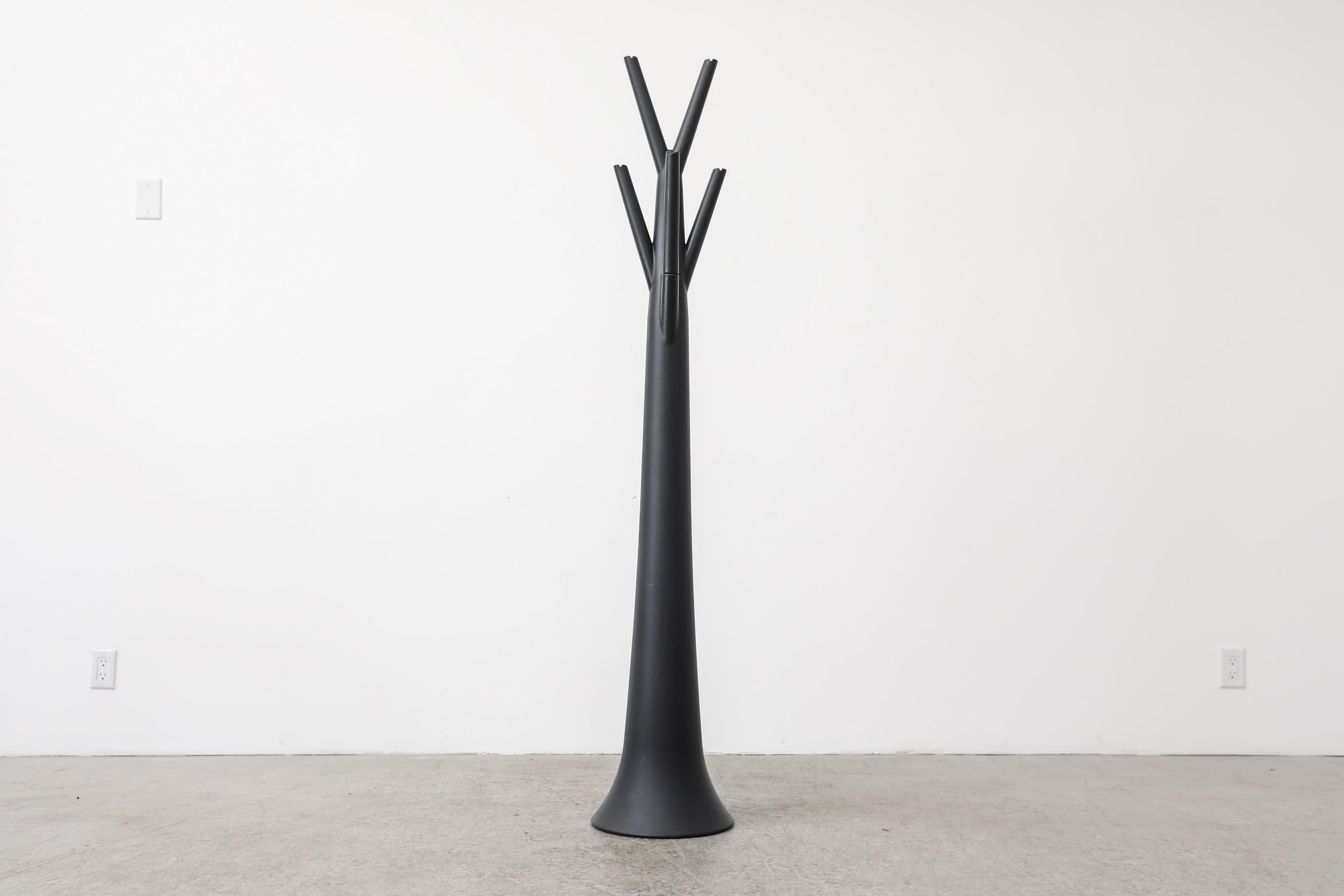 Italian Memphis Style Dark Gray Heavy Plastic Tree Coat Stand, Bonaldo, Italy