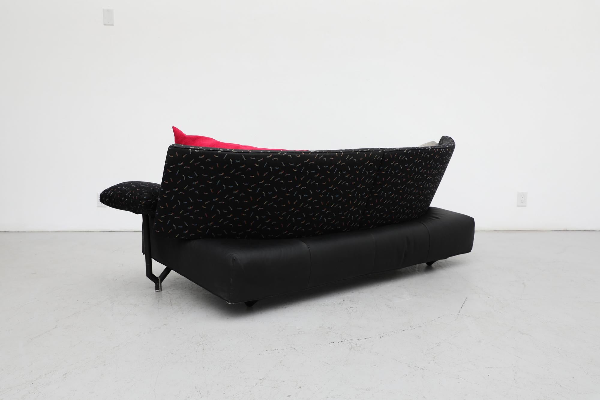 Memphis Style Upholstered Montis 'Baku' Sofa by Niels Bendtsen w/ Side Table In Good Condition For Sale In Los Angeles, CA