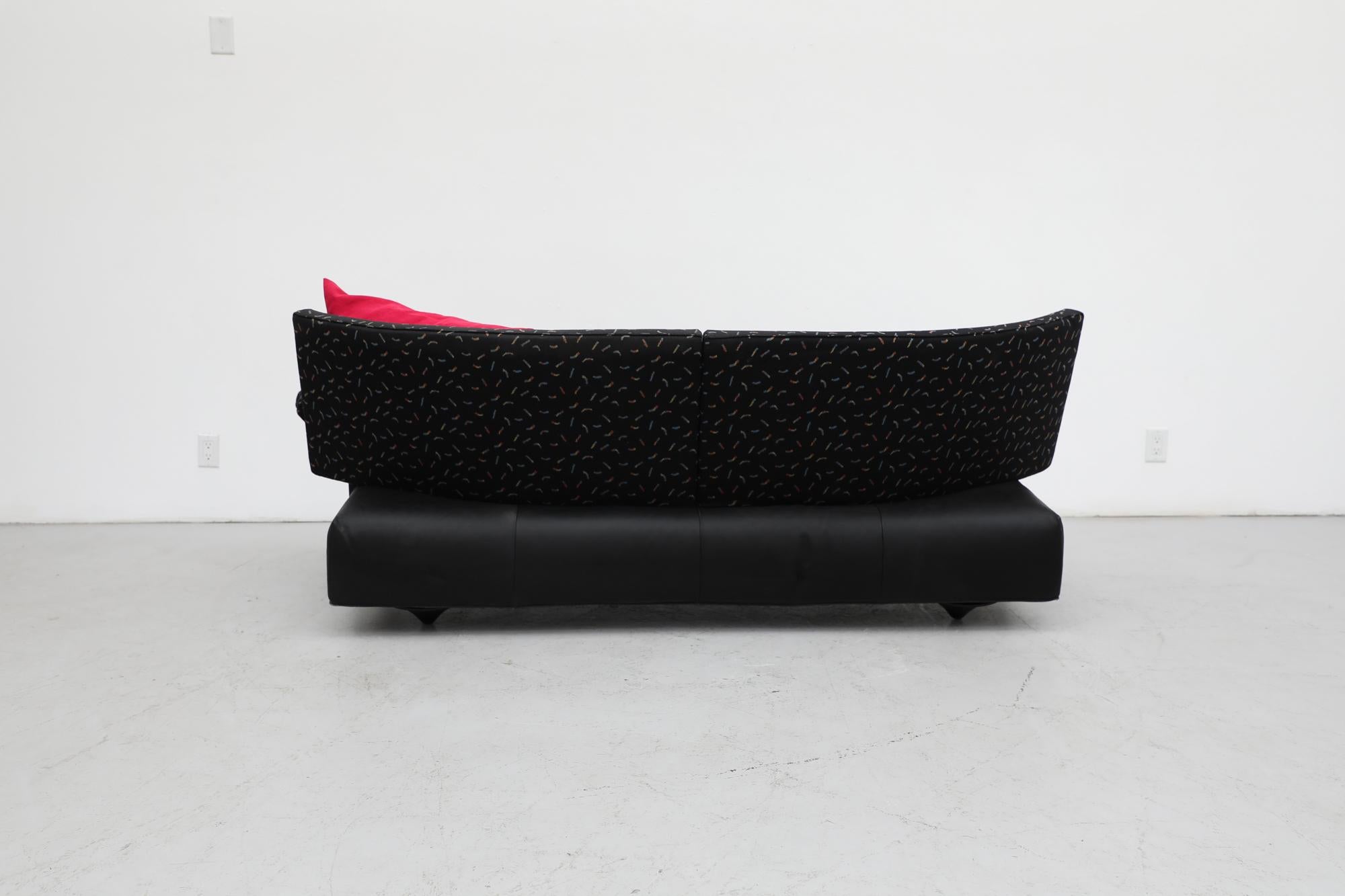 Late 20th Century Memphis Style Upholstered Montis 'Baku' Sofa by Niels Bendtsen w/ Side Table For Sale