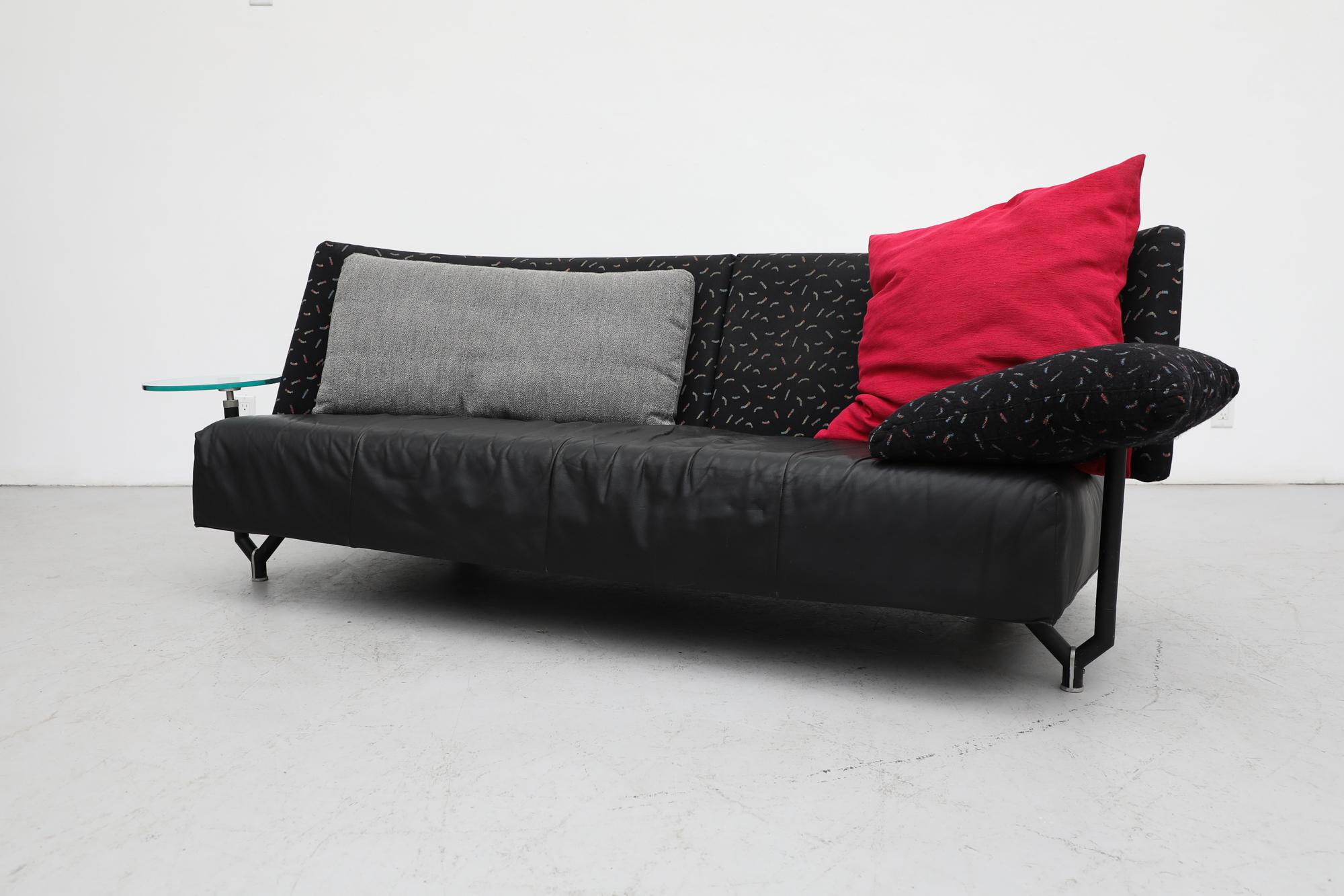 Metal Memphis Style Upholstered Montis 'Baku' Sofa by Niels Bendtsen w/ Side Table For Sale