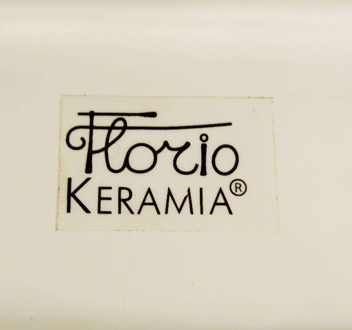 Italian Memphis Style White Ceramic Vase, Italy by Florio Keramia For Sale