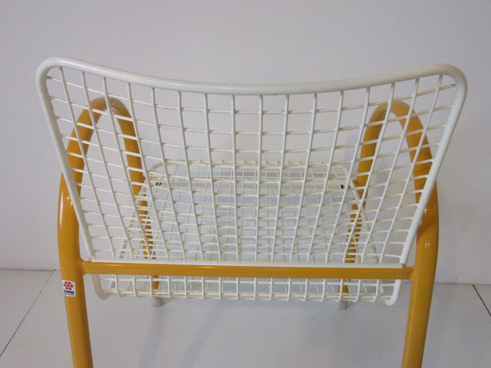 Memphis Styled Italian Stacking Wire Dining Chairs by EMU In Good Condition In Cincinnati, OH