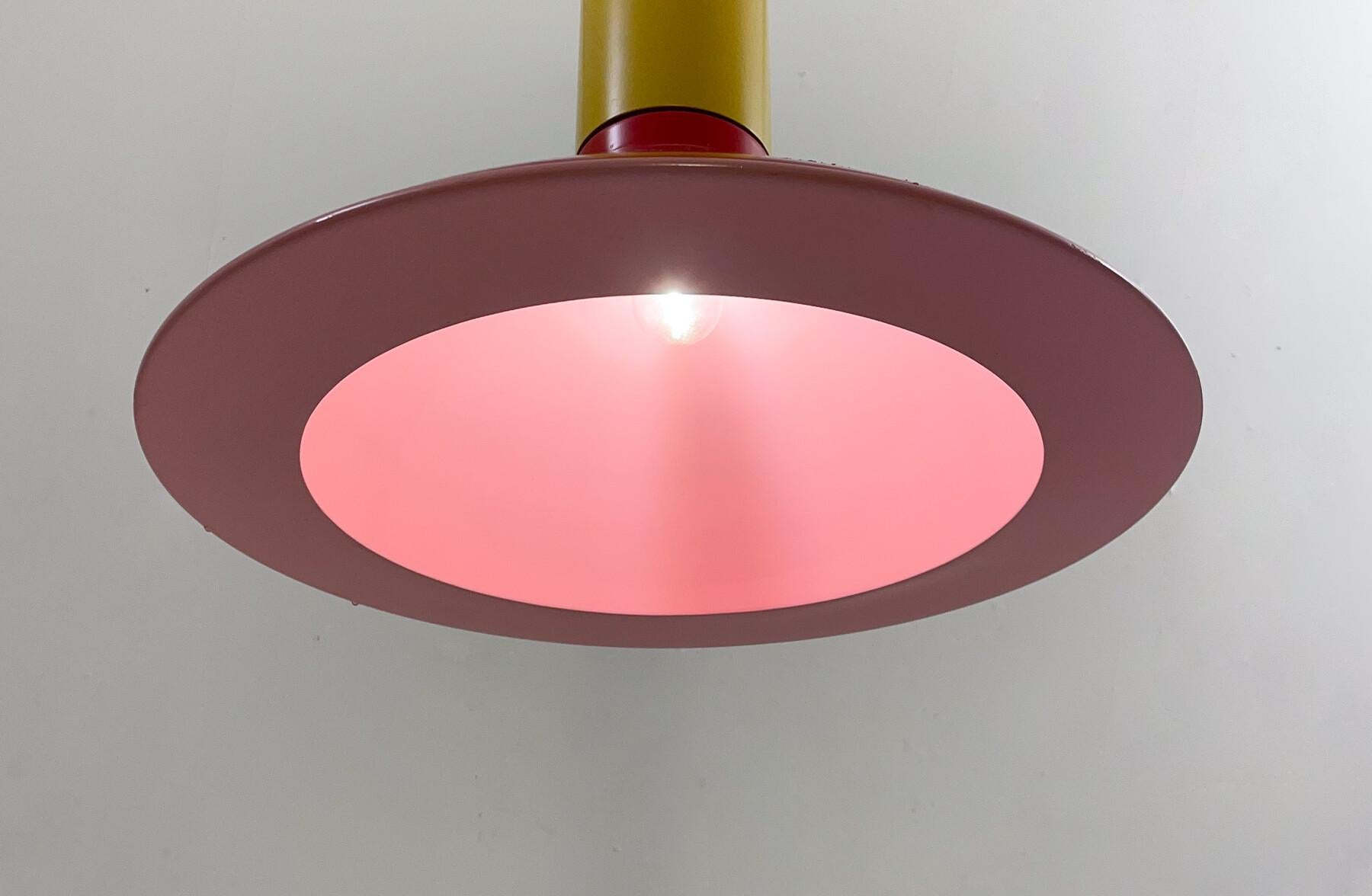 Memphis Suspension, Red Yellow and Pink, Italy, 1980s For Sale 1