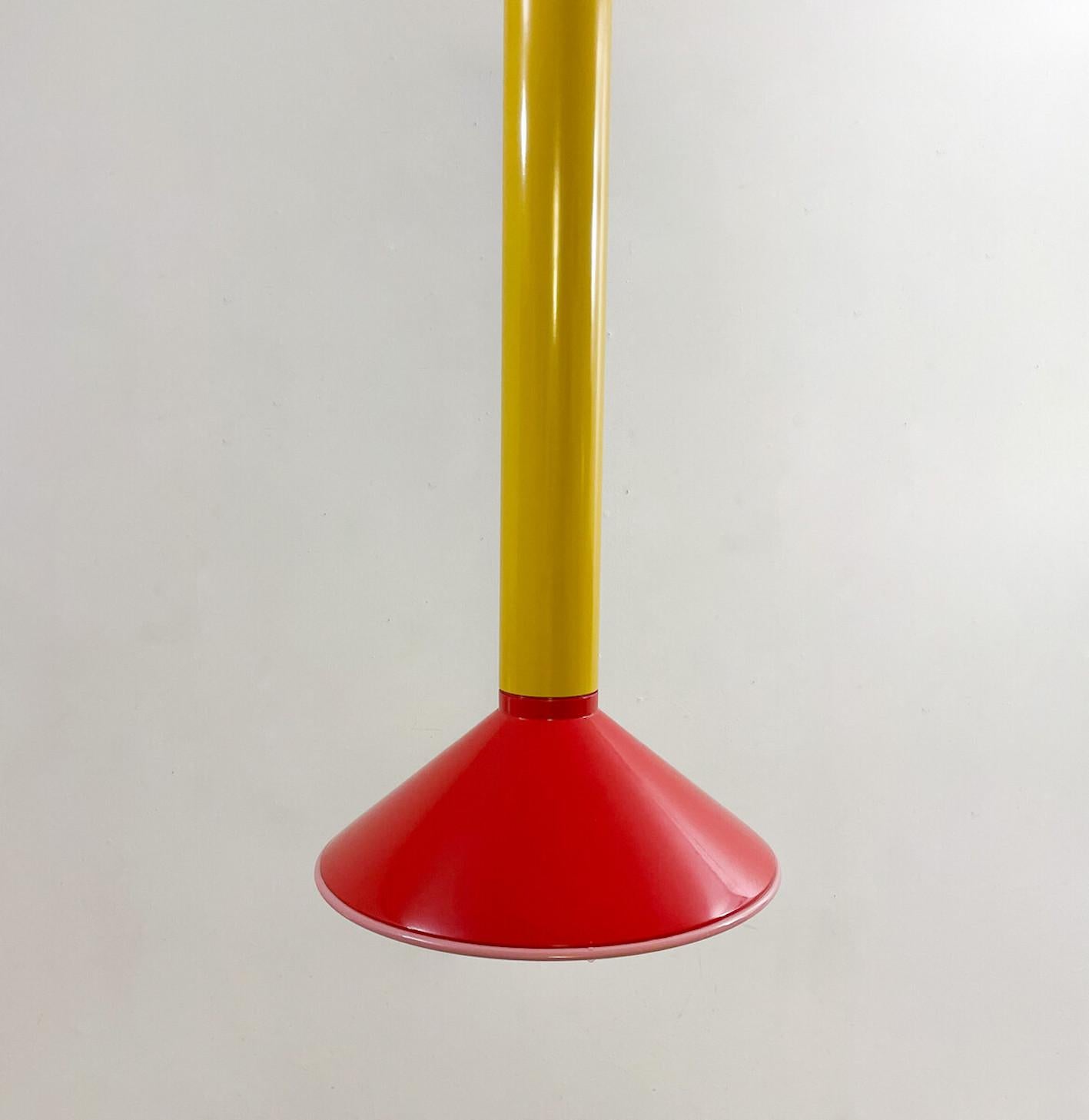 Memphis Suspension, Red Yellow and Pink, Italy, 1980s For Sale 3