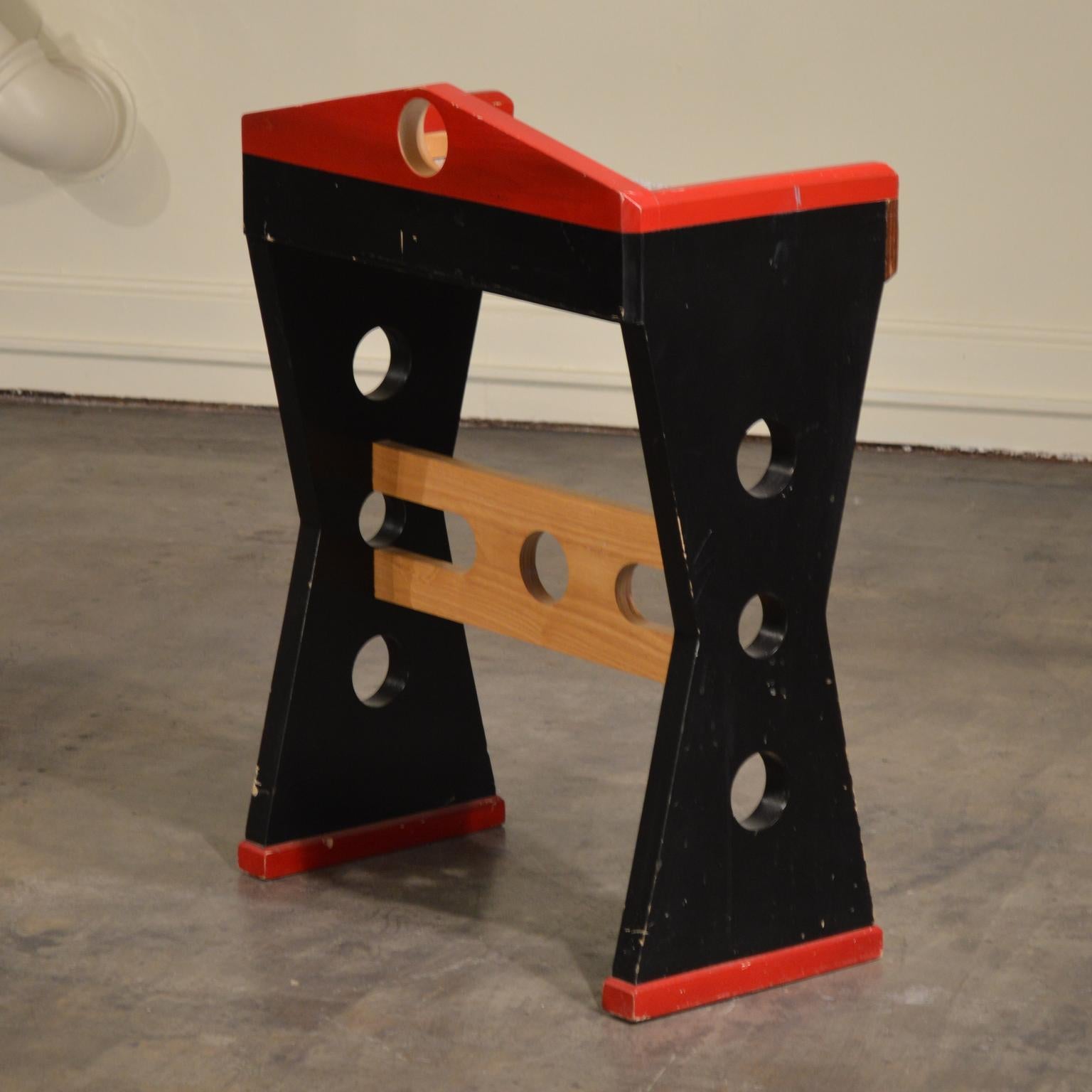 Painted Memphis Wood and Granite Console Table c. 1980's