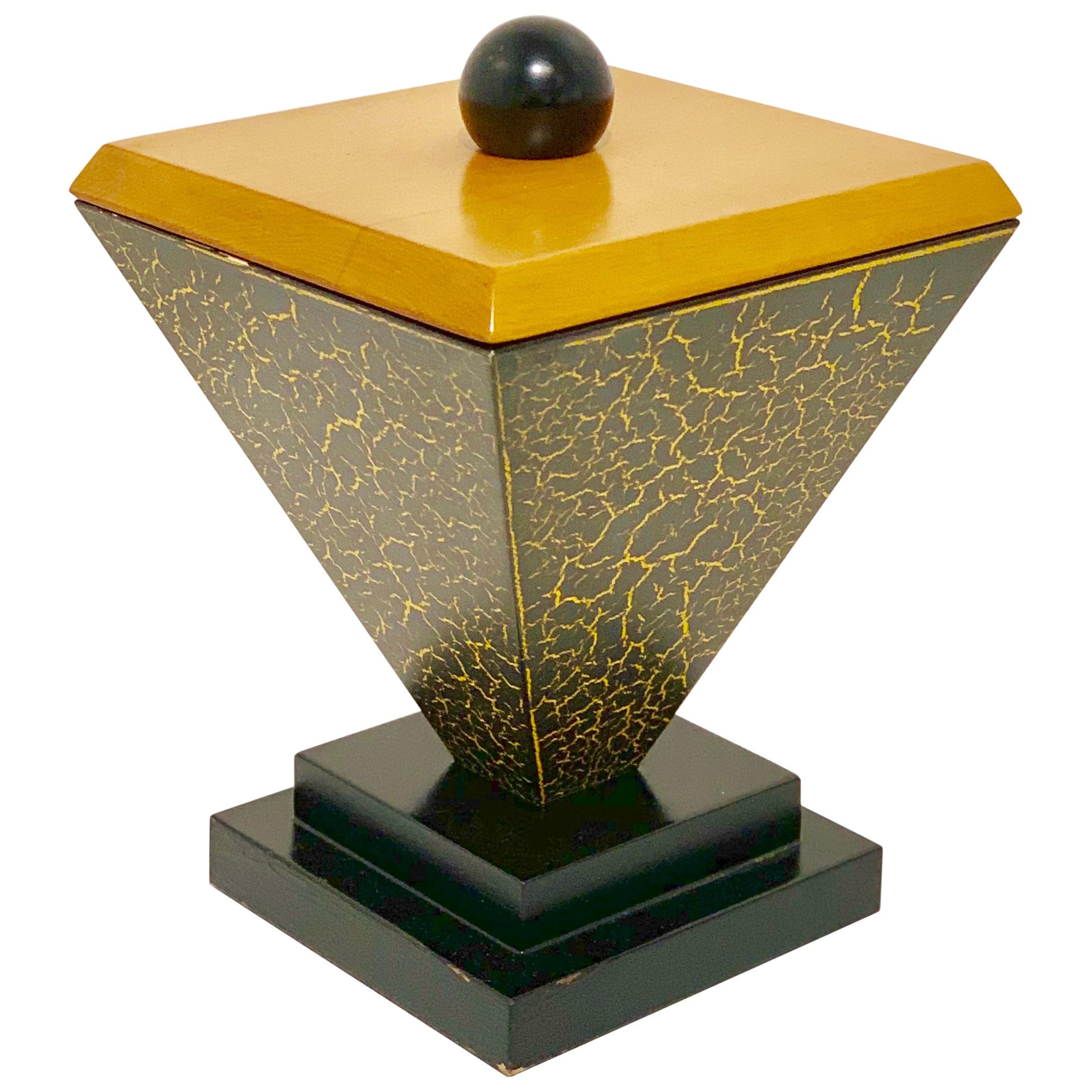 Memphis Wood Triangular Decorative Box