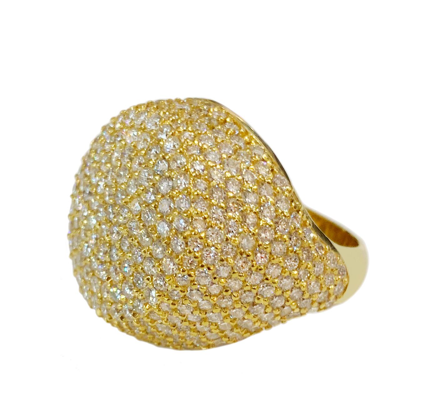 Bague en or jaune 18 carats avec diamants pour hommes Neuf - En vente à New York, NY