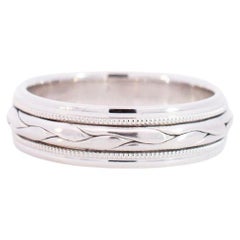 Men Benchmark 14k White Gold Wedding Band