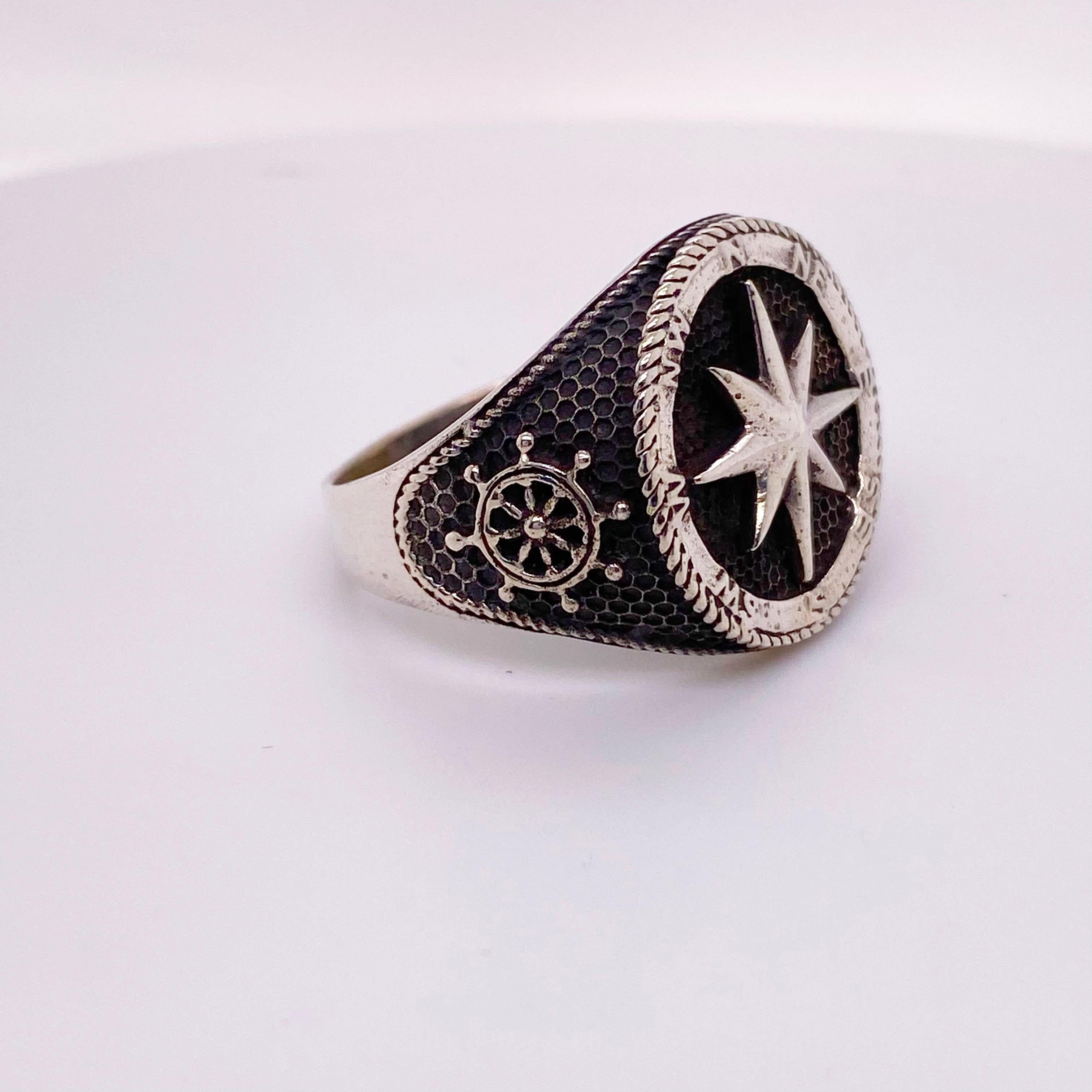 You want to make sure that you are going to right direction-following your heart, following your faith, following your beliefs.  This compass ring will signify that and will always lead you in the right direction!  This ring has been made by the