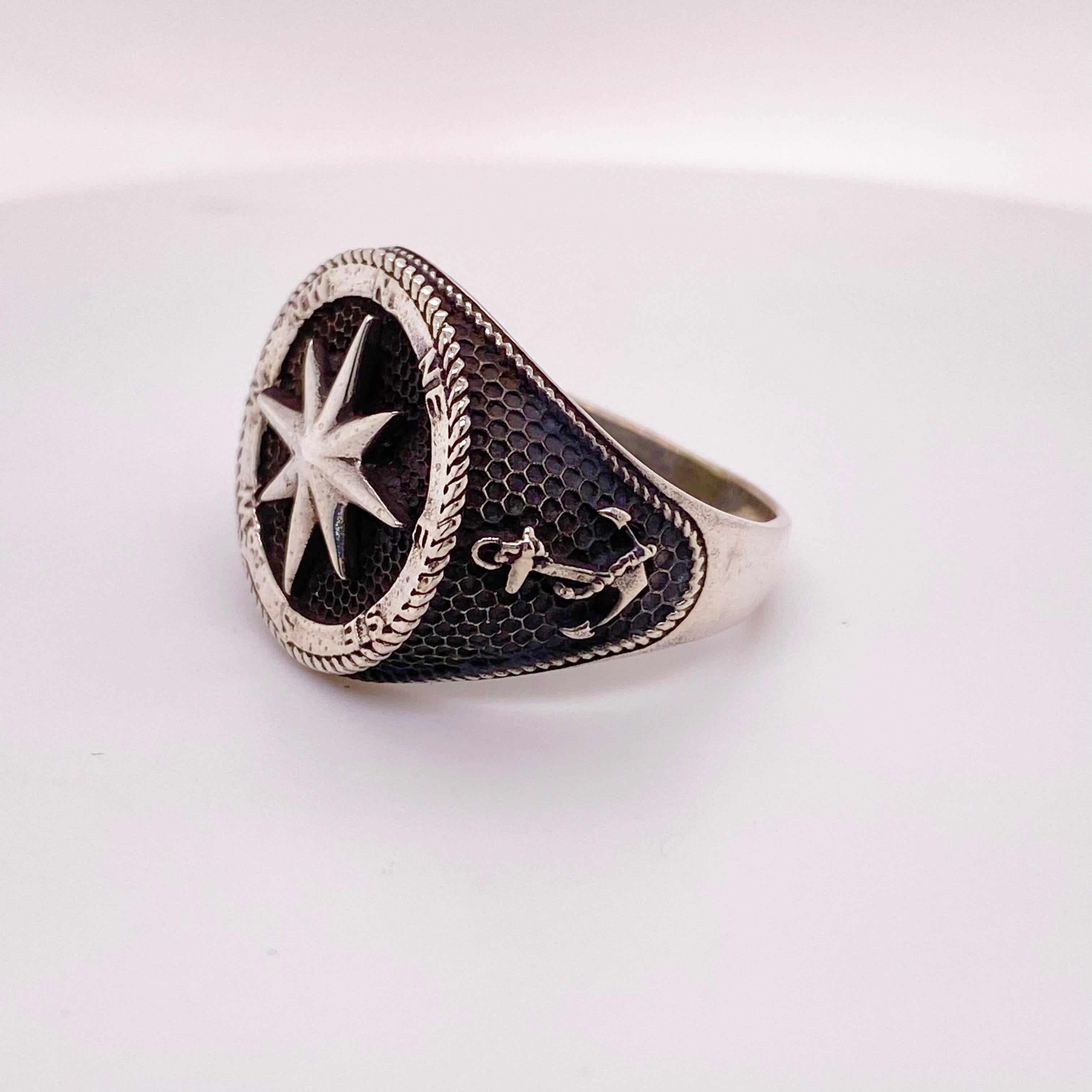 mens compass ring