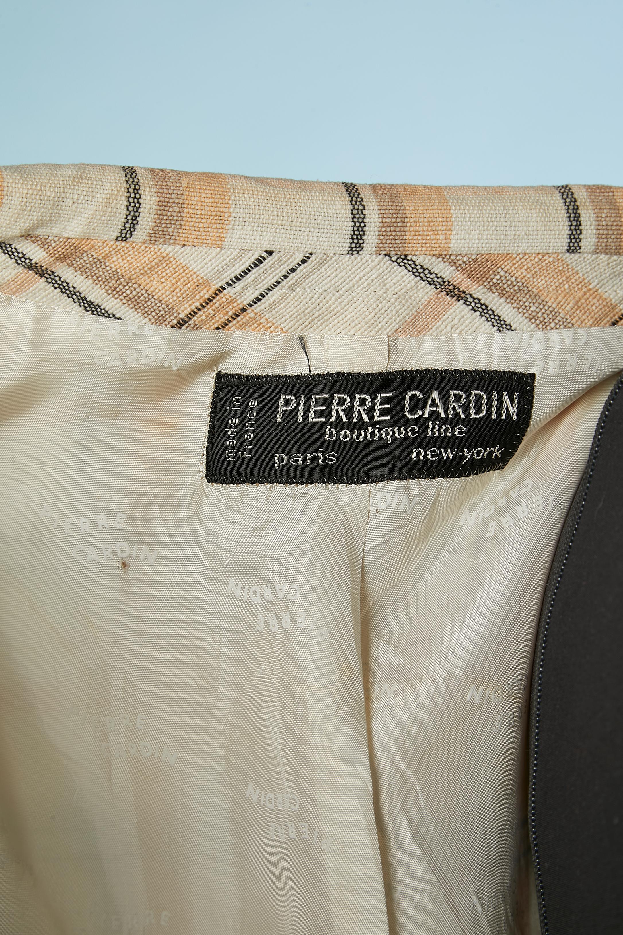 Combinaison pantalon en coton et soie brute à carreaux Pierre Cardin Boutique Line en vente 1