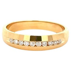Men Diamond Band Round Diamonds 0.20CT  14K Yellow Gold